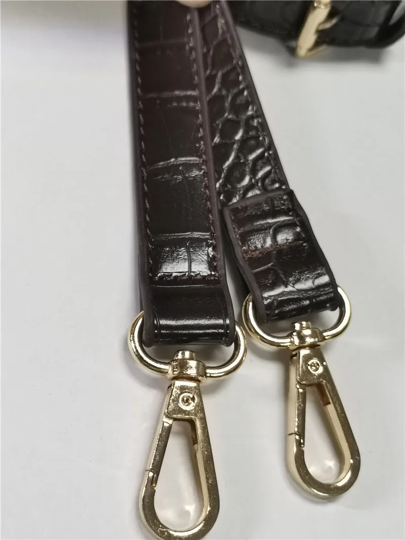 Crocodile Pattern Belt for Bags Adjustable Thin Long Bag Shoulder Strap Brown Coffee black 120CM