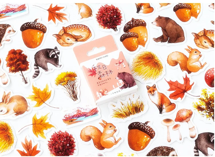 Autumn forest decorative sticker(1pack)