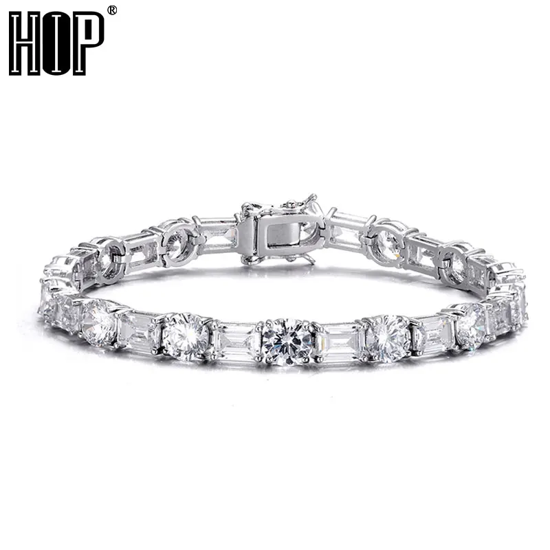 

Hip Hop 7MM Iced Out Tennis Chain Copper AAA+ Cubic Zirconia Stones Bracelet For Women Men Jewelry