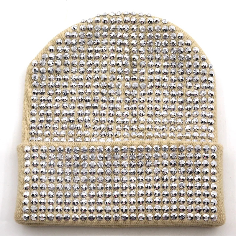 New Diamond Skullies Beanies Men Winter Hat Women Knitted Hats For Mrs Cap Winter Beanie Hat Gorro Warm Brimless Bonnet lady Cap