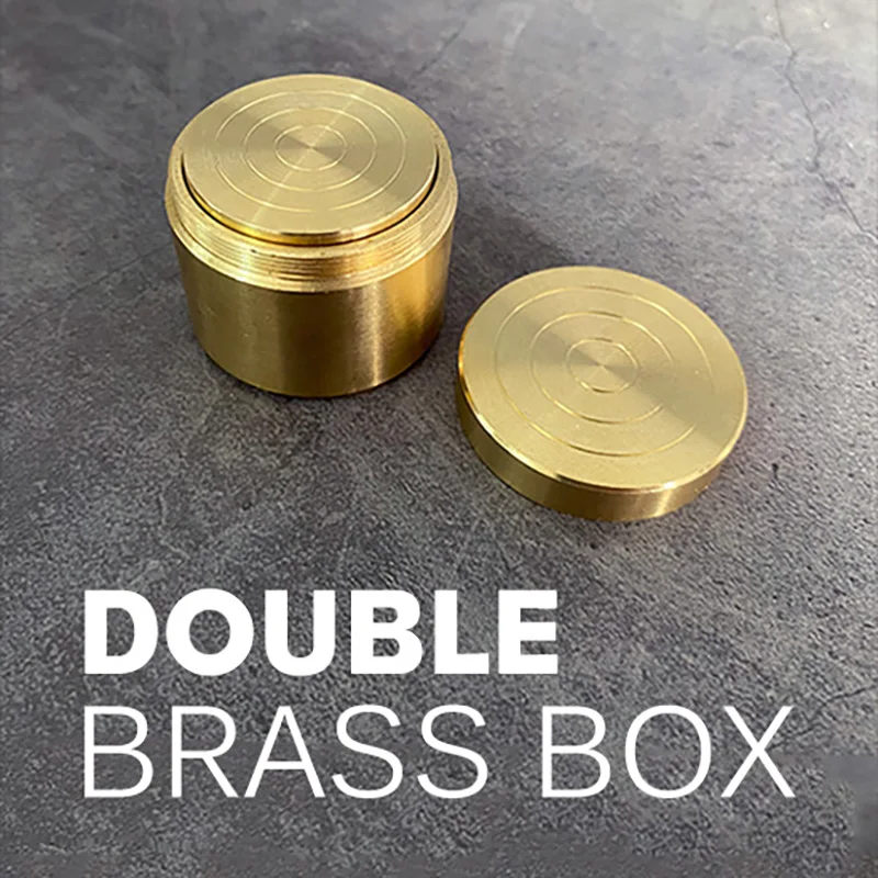 Double Brass Box Magic Tricks Coin To Metal Box Appering Vanish Magia Close Up Magician Gimmick Illusions Mentalism Props Funny