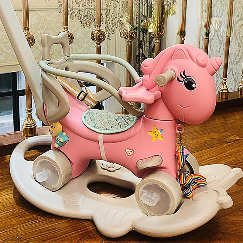 Multi-functional Baby Balance Horse Car Kids Rocking Chair Thickening Chassis Multifunctional PE Plastic Toys Indoor Riding Toys