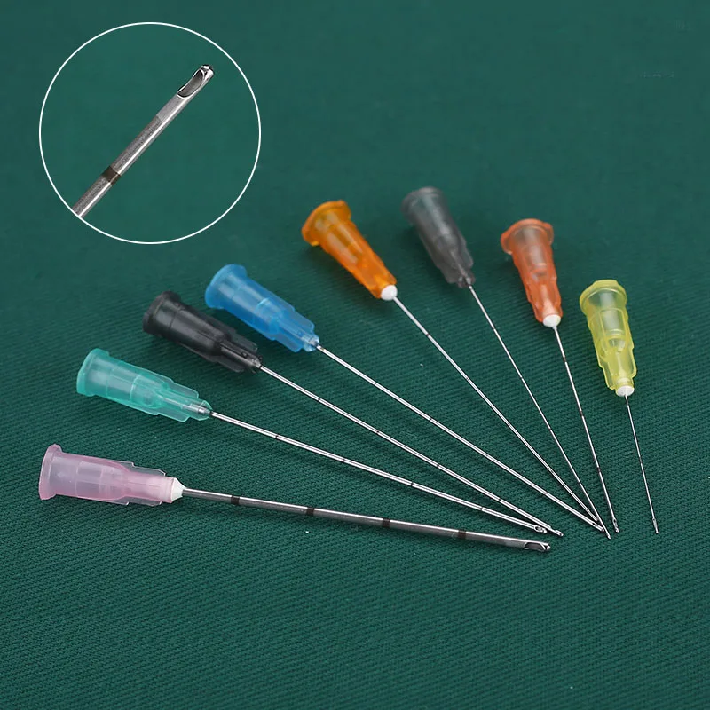 Fine Micro Cannula Korea Blunt needles Needle Tips 21G/22G/23G/25G/27G/30G Plain Ends Notched Endo needle Syringe 50 packs Tool