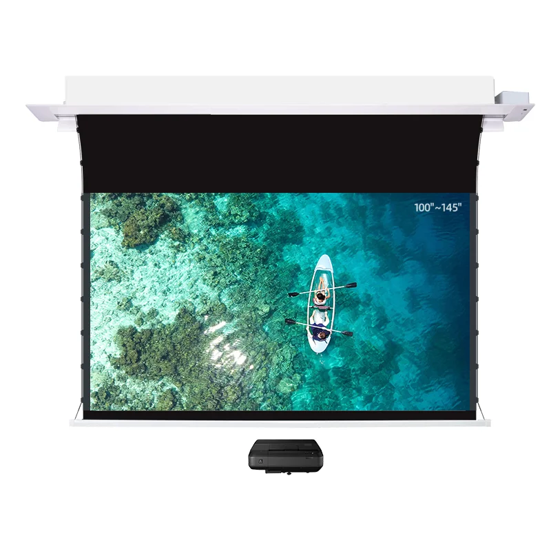 KTSHUST3 16:9 ALR/CLR Motorized Electric Ceiling Recessed Projection Screen For Ultra Short Throw Projector