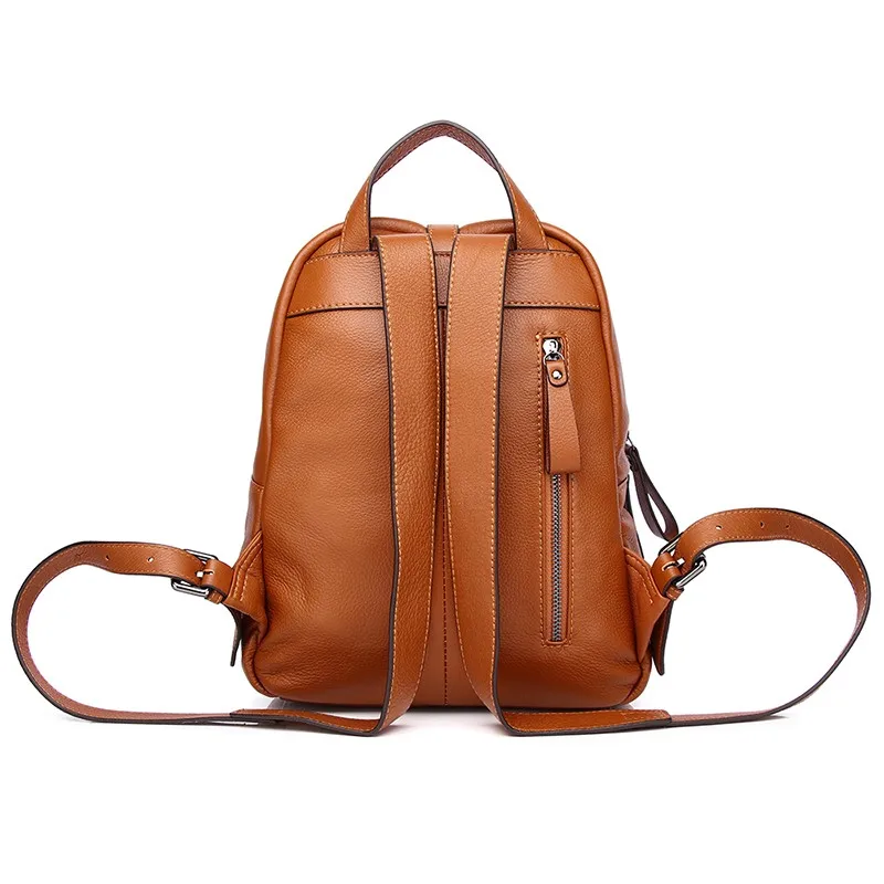 Simple Casual Leather Backpack Women Luxury Cowhide Lady Rusksack Brand Designer Travel Backpack Bag Girl School Backpack