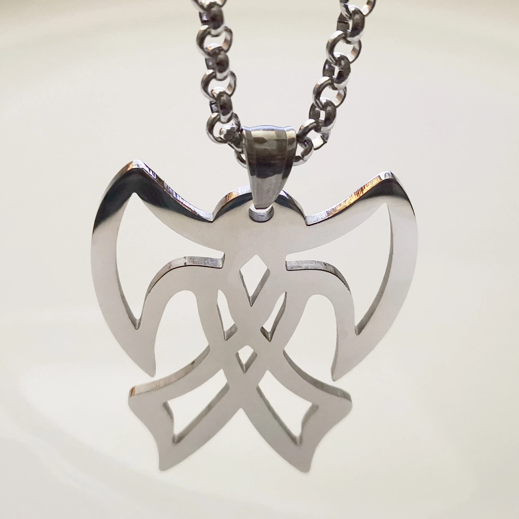 Stainless Steel Double Hatchet Charms Pendant Necklace Jewelry Holiday Gifts