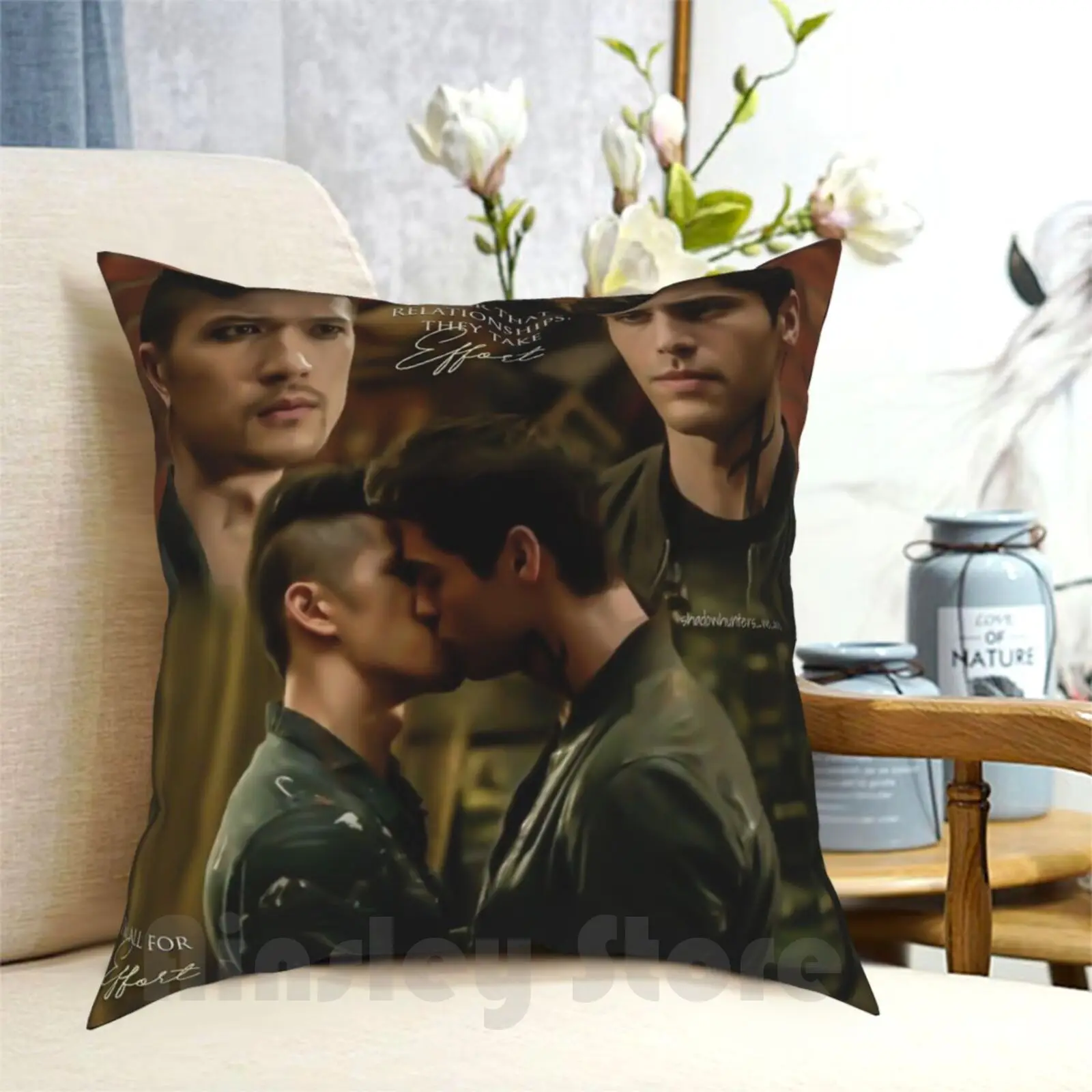 Malec Kiss Pillow Case Printed Home Soft DIY Pillow cover Shadowhunters Shadowhunters Tv Shadowhunters Season 2 Clare The