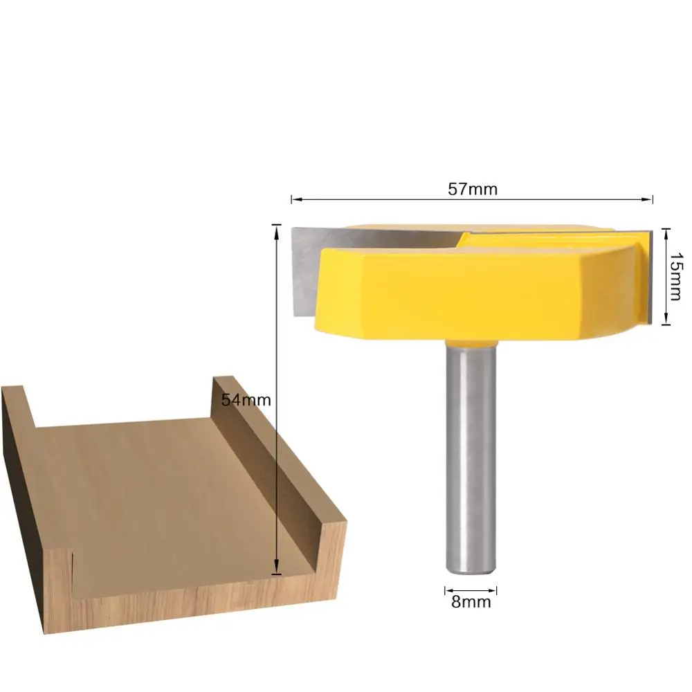 8mm Shank Cleaning Bottom Router Bits Cutting Diameter for Surface Planing Trimming Milling Cutter Wood