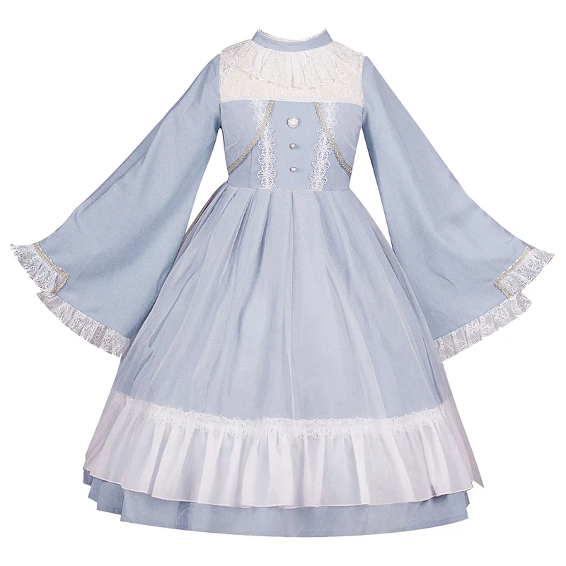 Lolita kleid adrette vintage spitze peter pan kragen hohe taille viktorianischen kleid kawaii mädchen gothic lolita op loli nette mädchen