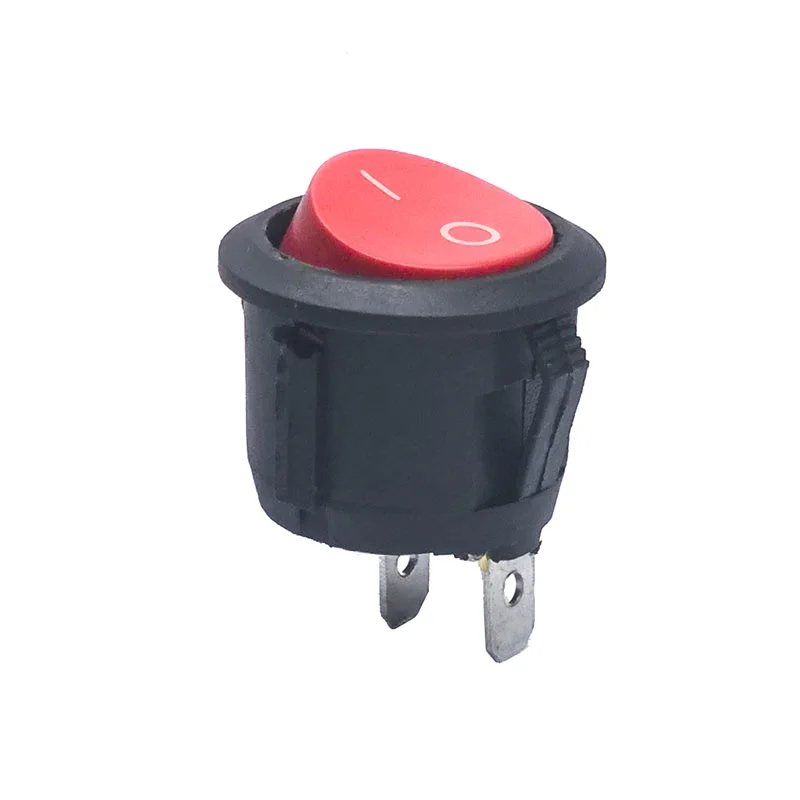 20pcs 50pcs 23mm KCD1-105 SPST 2PIN 6A 250V Round Button Snap-in ON/OFF Position Snap Boat Rocker Switch Copper