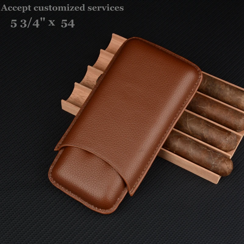 Leather Cigar Holder 3 Tubes Cigar Case 22mm Dia Travel Humidor 145mm Long Mini Box for Cigar Tool Smoking Accessory