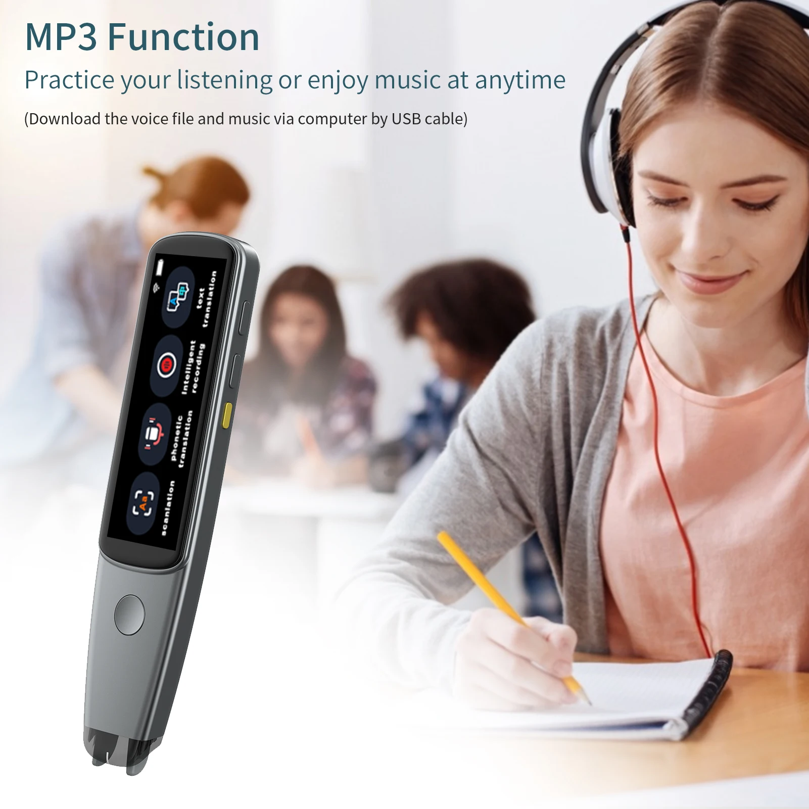 

Portable Smart Dictionary pen116 Language Voice Translator 3.5 inch Screen Offline+WIFI Translation Pen Scanning Translator Pen