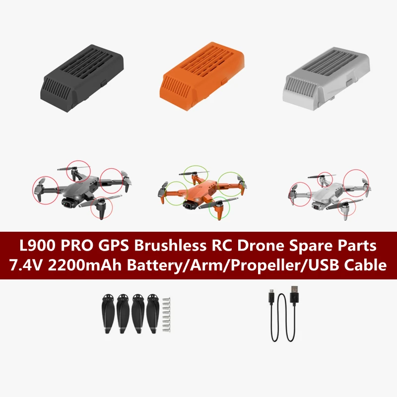 

L900 PRO L900 PRO SE GPS Follow Me 4K Brushless RC Drone Quadcopter Spare Parts 7.4V 2200mAh Battery/Propeller/Arm/USB Cable