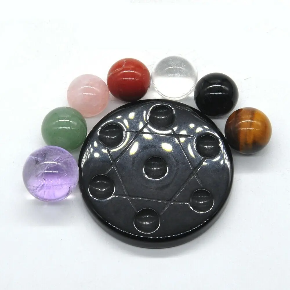 7 Star Array Chakra Stones Set Crystal Sphere Ball Reiki Healing Wicca Natural Gem Spiritual Decor