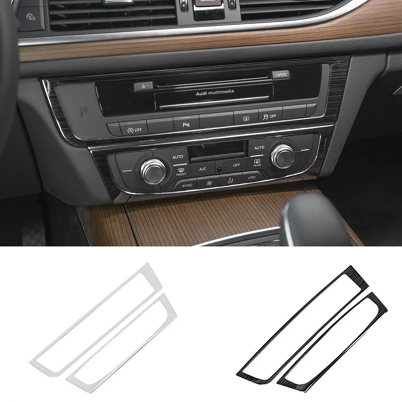 

Стайлинг автомобиля, наклейки из нержавеющей стали для Audi A7 A6 C7 2012-17, внутренняя консоль, крышка панели компакт-дисков, ручка кондиционера, рамка, отделка