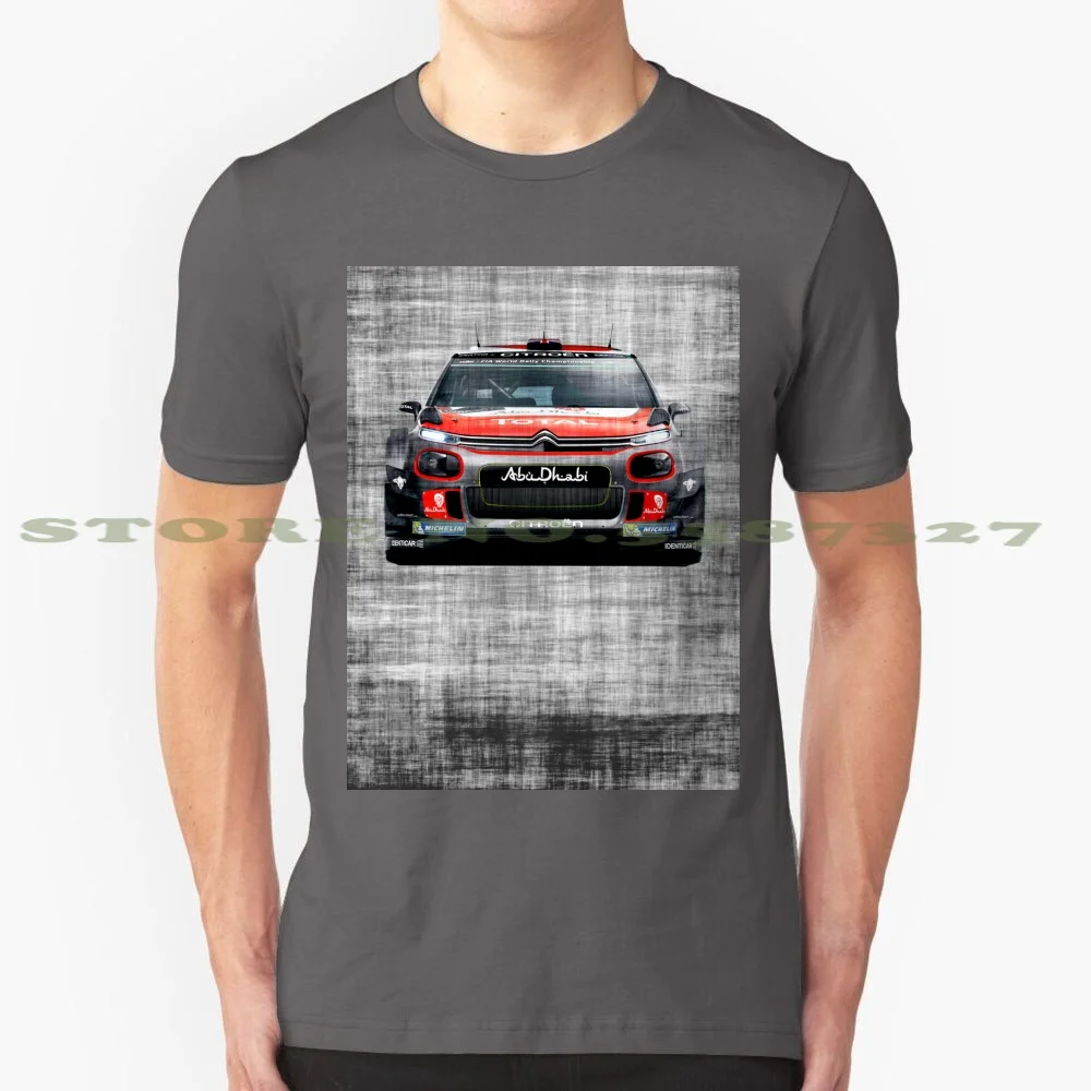 Wrc Grunge 100% Cotton T-Shirt Drift Japan Jdmcars Roccoyou Wrcc3 Loeb Patterson Turbo World Rally 4Wd Wrc2 Wrcjunior Mopar