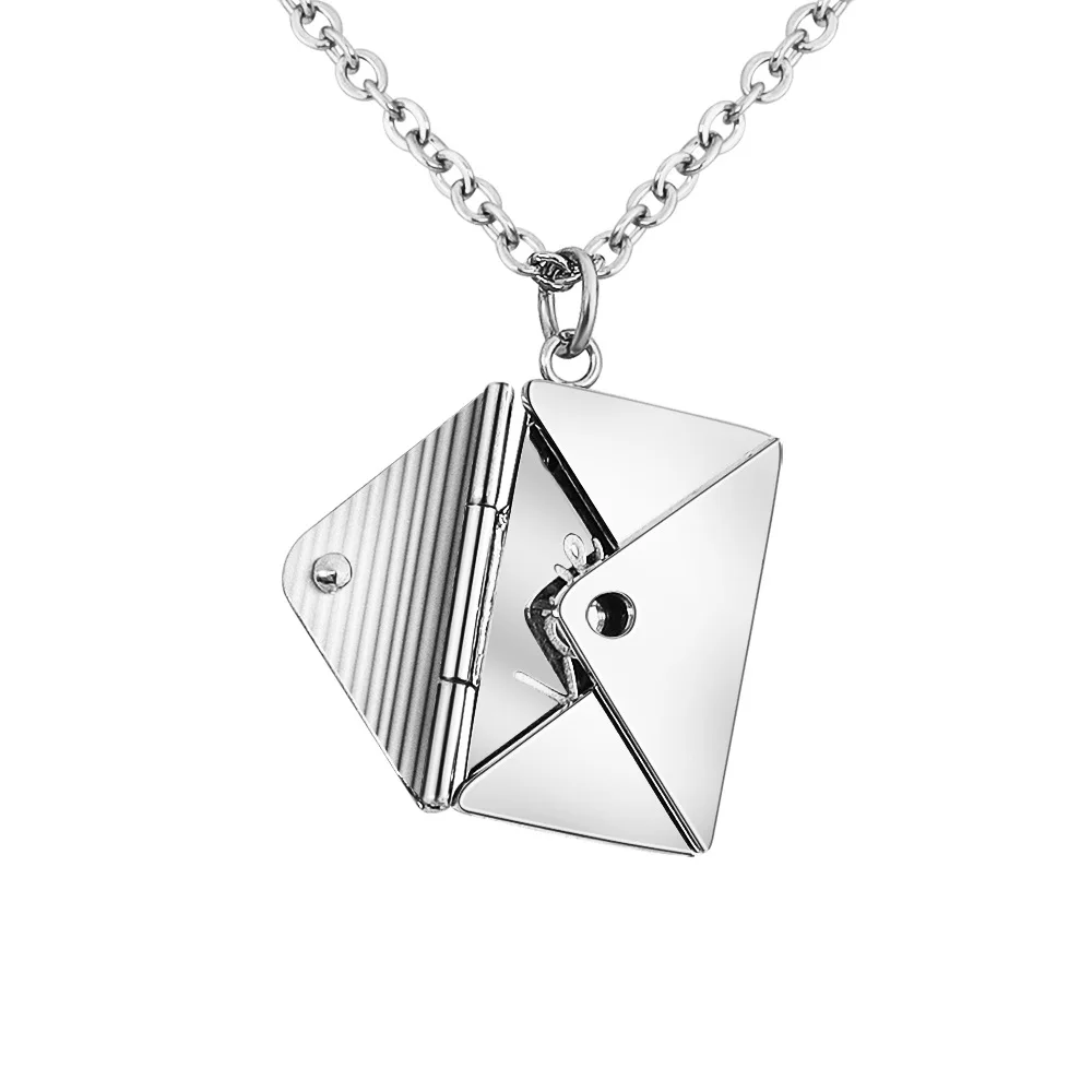 

New Custom Envelope Letter Necklace Women Titanium Steel Clavicle Chain Pendant Custom Engraved Name Jewelry Exquisite Gift