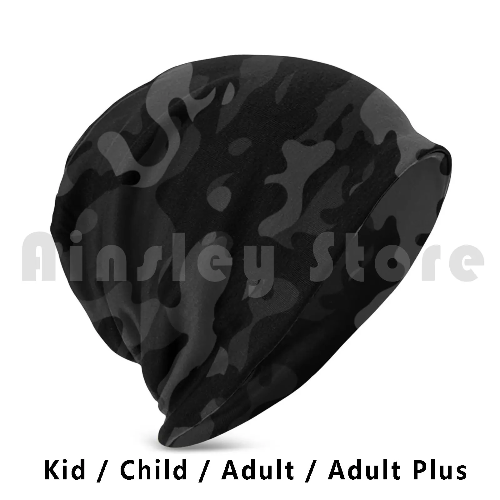 Camouflage Pattern Cool Army Midnight Camo Print Grey & Black Color For Lovers Of The Armed Forces Beanie