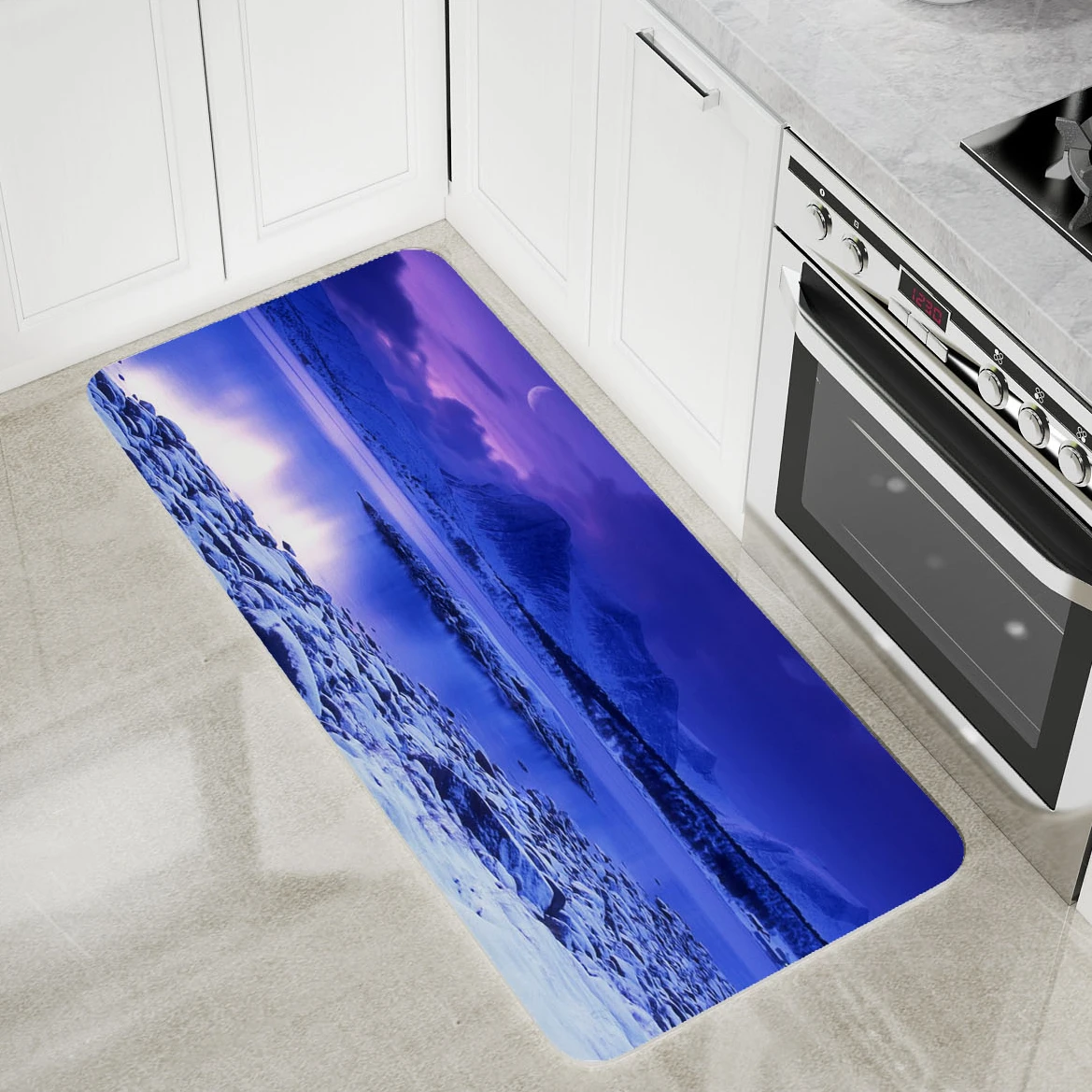 Snow Mountain Ice Lake Floor Mat Purple Meditation Area Rugs Large Home Living Room Bedroom Carpet Decor Doormat Dream