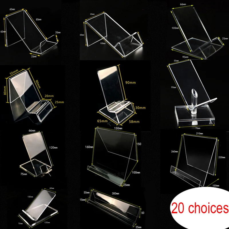 

Акриловая подставка для мобильного телефона, прозрачный держатель дисплея сотового телефона для счетчика, кронштейн источника питания для менее 6,5 дюймов