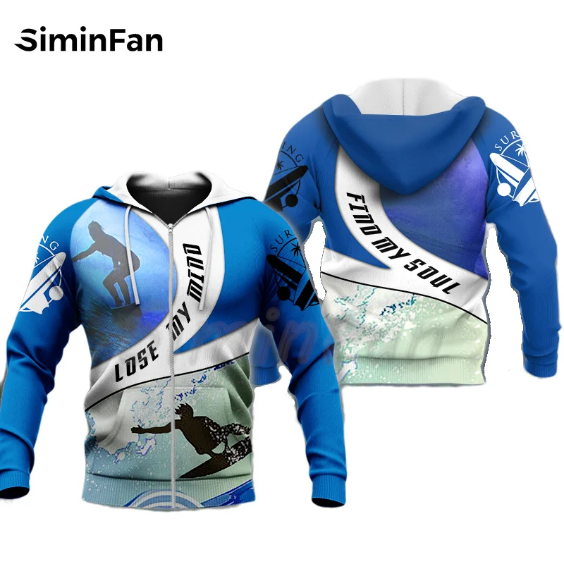 Sports Surfing Lover Mens 3D Printed Hoodies Unisex Sweatshirt Harajuku Casual Pullover Women Tracksuit New Coat Outwear Jacket