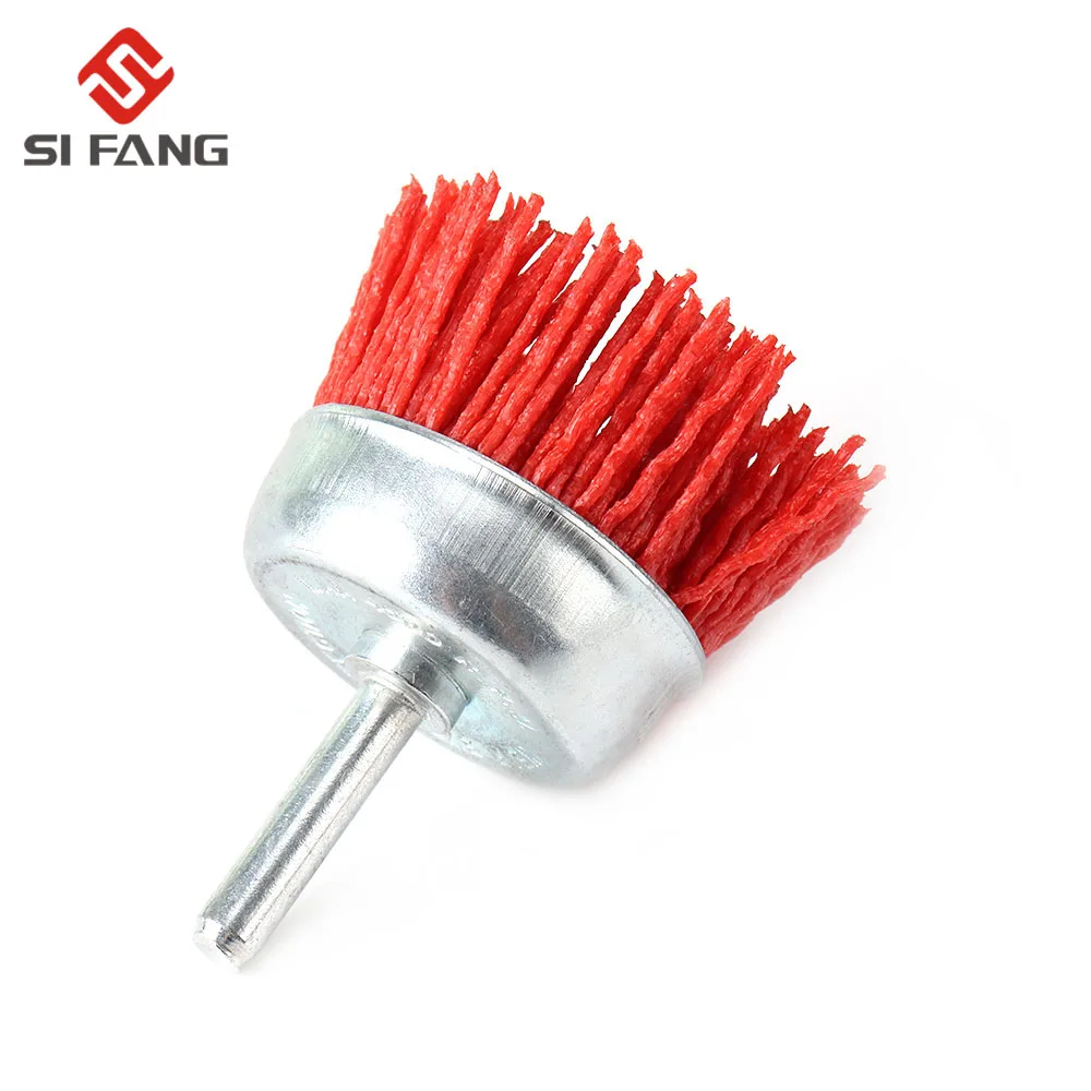 Nylon Cốc Đựng Bàn Chải Mài Mòn Dây Bánh Bàn Chải Cho Máy Khoan Xoay Dụng Cụ Đánh Bóng Gỗ Deburring 6Mm Vít Với 80-240Grit