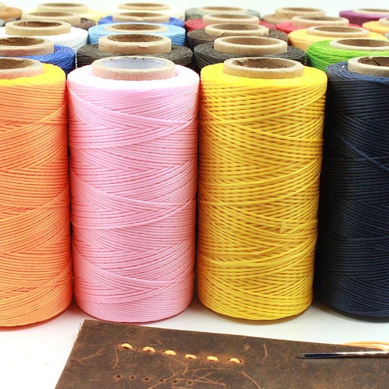 260M 150D Thickness Waxed Thread For Leather Waxed Cord For Diy Handicraft Tool Hand Stitching Thread Flat Waxed Sewing Line