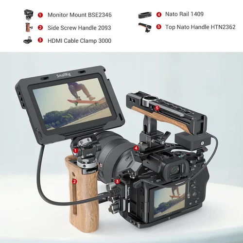 Imagen 2 del producto Smallrig DSLR para cámara A7S3, plataforma de jaula A7SIII, jaula de ajuste para cámara Sony Alpha 7S III, juego de plataforma de jaula A7siii 2999