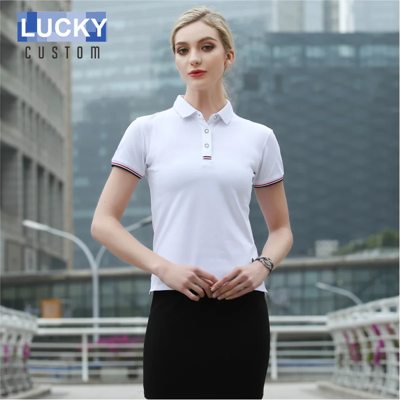 

Women's High Quality Polo Fir Custom Design Company Brand Logo/print Embroidery Golf Polo Suit Business Breathable Short Sleeves