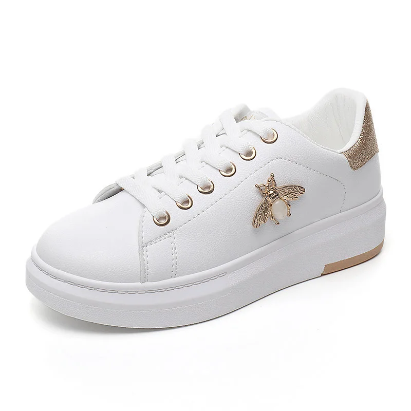 Kobiet buty w stylu casual 2019 nowych kobiet Sneakers moda oddychająca skóra PU platforma białe damskie buty miękkie obuwie YYJ125