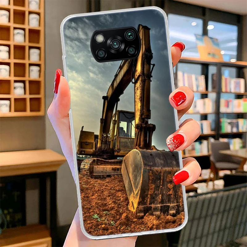 Excavating Machinery Bulldozer Man Phone Case For Xiaomi Poco X3 Nfc M3 F3 F1 Mi Note 10 Pro 11 Lite 11i 8 9 9T 10T CC9 A3 Cover