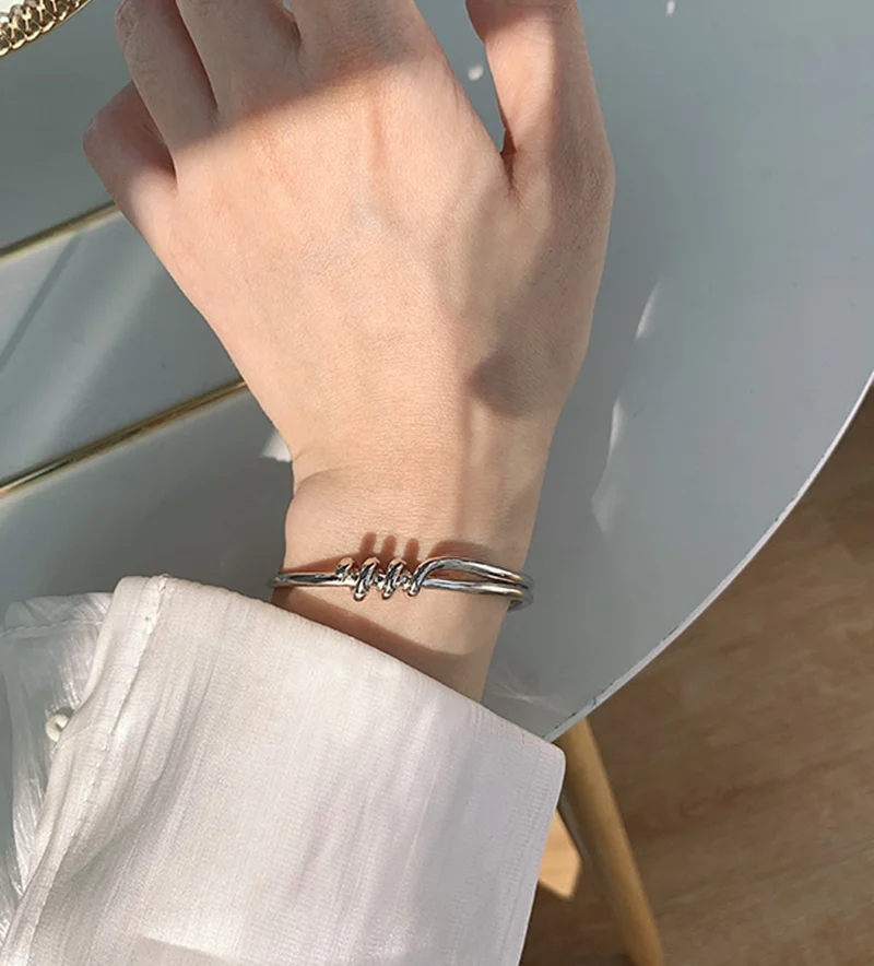 LIVVY Minimalist Cross Winding Bracelet Female Cute Temperament Fashion Simple Open Girlfriend Birthday Gifts