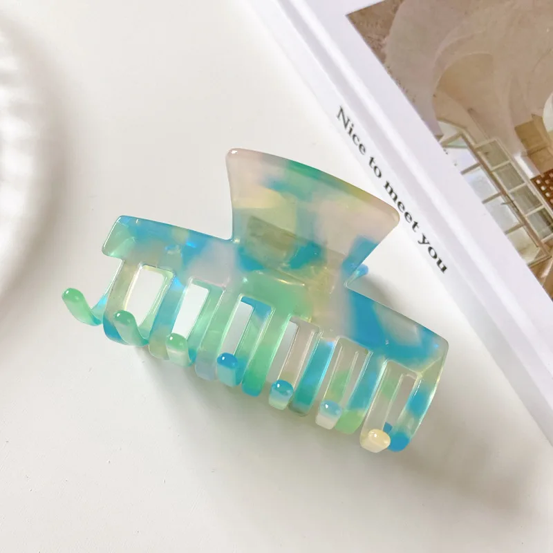 Korea 2023 New Fashion Fine Girls Hairpins Accessories Acrylic Rectangle For Women Updo Simple Crab Hair Claw Clips Headdress