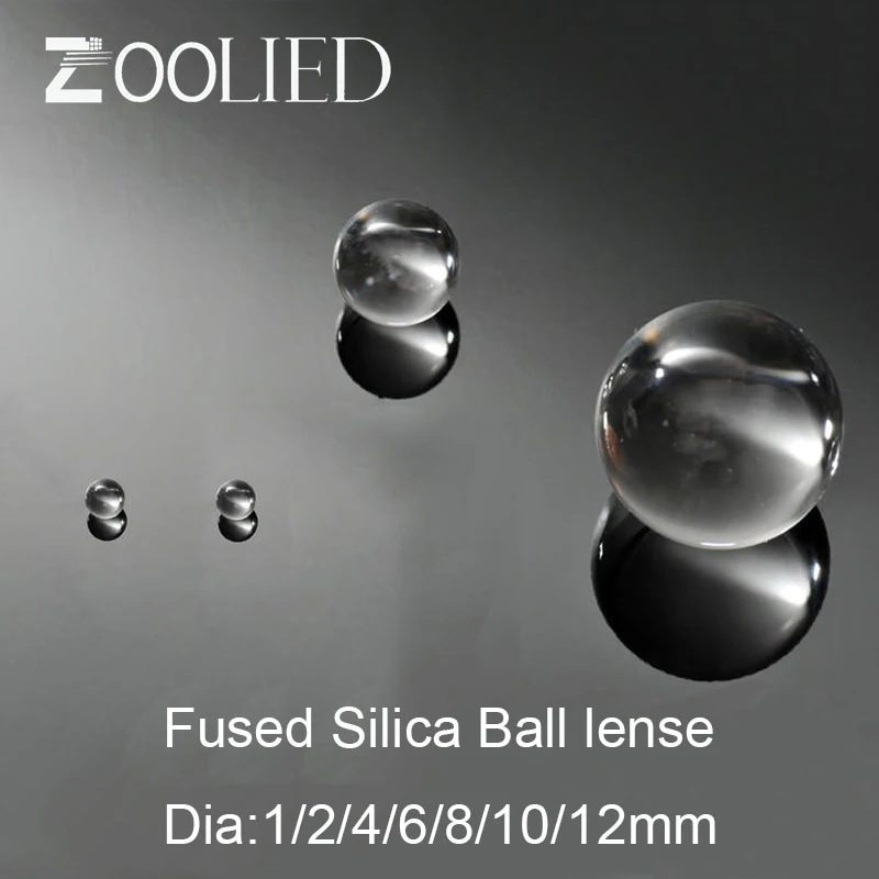 Fused Silica JGS1 D1-12mm High Precision Fiber lens Endoscope  Objective Lens co2 laser Focus Len Ball Optical Glass lensball