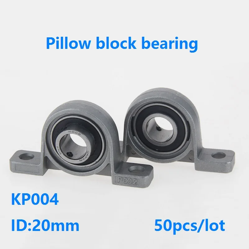 

50pcs/lot KP004 20mm Zinc Alloy Mounted Bearings Pillow Block Housing Bearing Shaft Support Spherical Roller