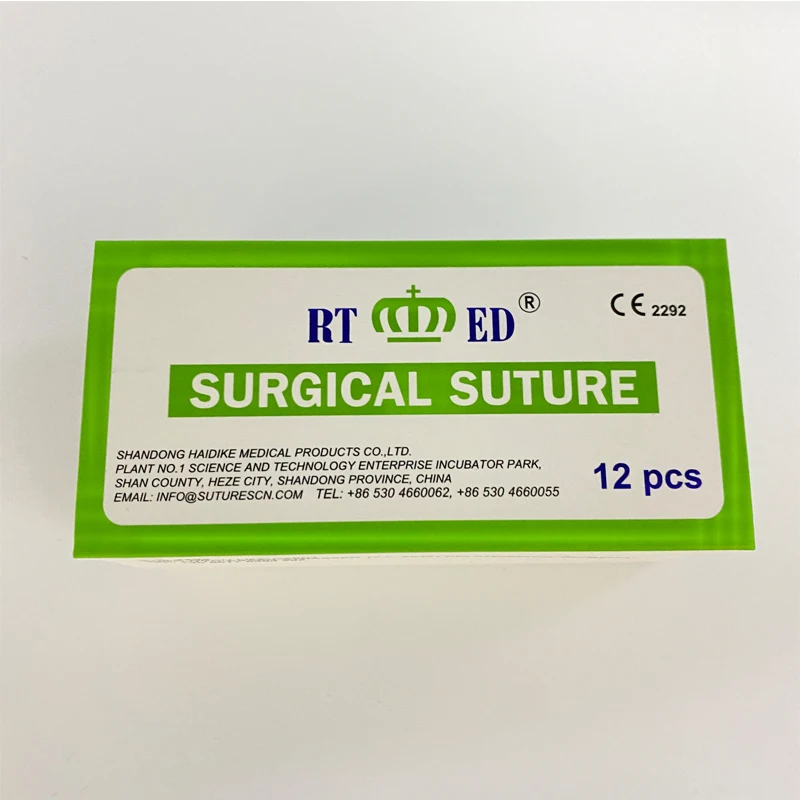 Aguja de sutura de hilo quirúrgico médico, monofilamento de nailon, Kit de práctica de sutura, enseñanza, 12 unids/lote por caja