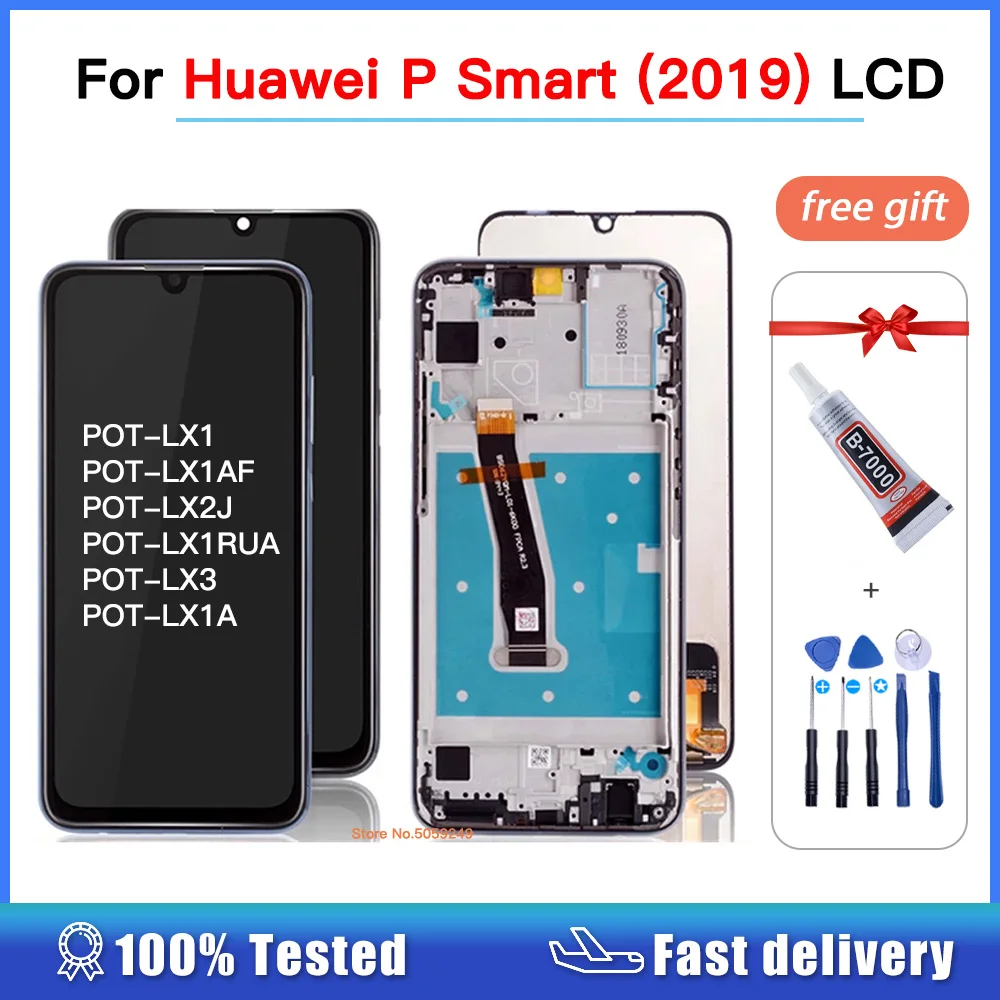 

High quality LCD For Huawei P Smart 2019 LCD Display With Frame LCD Screen For P Smart 2019 Touch Digitizer POT-LX1 L21 LX3