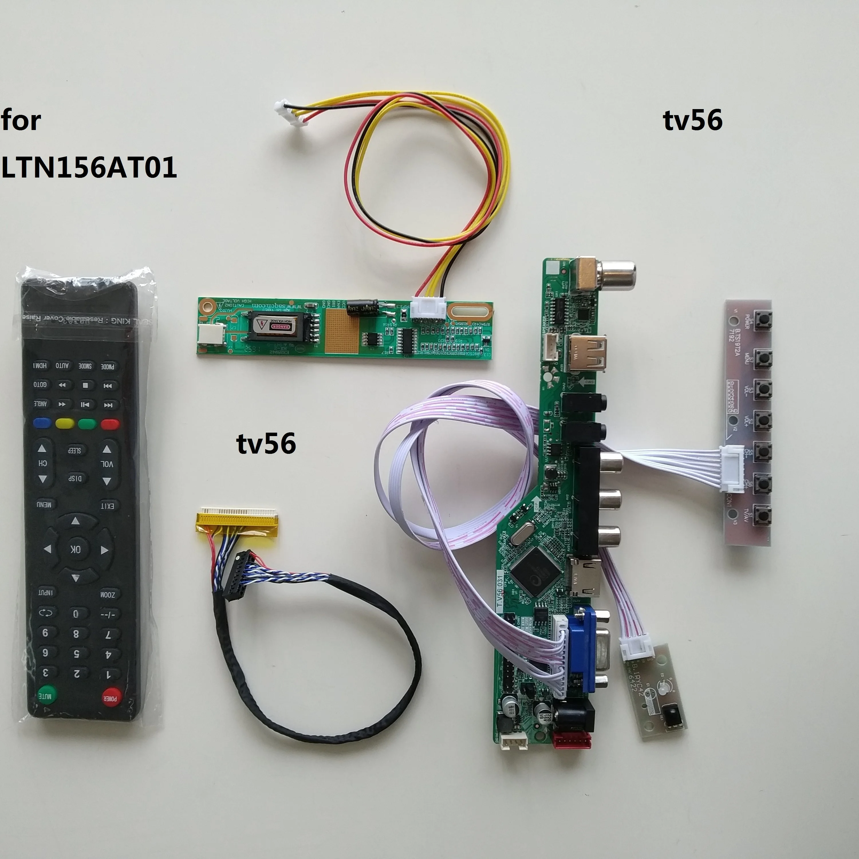 تلفزيون LED AV VGA HDMI متوافق LCD RF تحكم مجلس عدة ل LTN156AT01 1366 × 768 15.6 "شاشة رصد لوحة 30pin