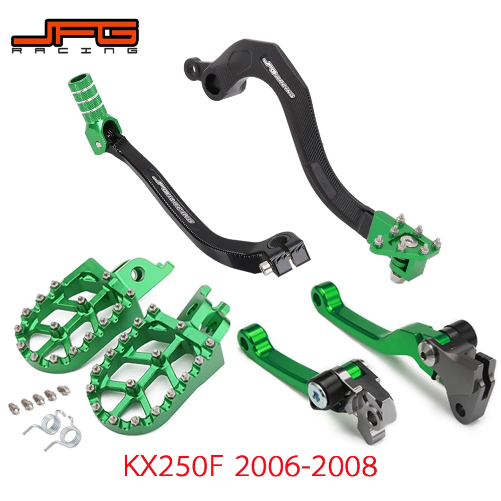 Motorcycle CNC Shifter Shift Foot Brake Clutch Pedal Lever Foot Pegs Rests For KAWASAKI KX250F 2006-2018 KX450F 2009-2018