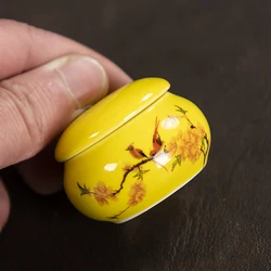 Mini Ceramic Lip Scrub Jar 10ml Elegant High Quality Face Cream Jar Cosmetic Container Rouge Box Empty Container Vintage Style