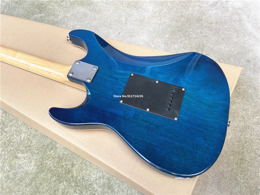 High quality custom version gradual blue small double electric guitar maple xylophone neck free shipping