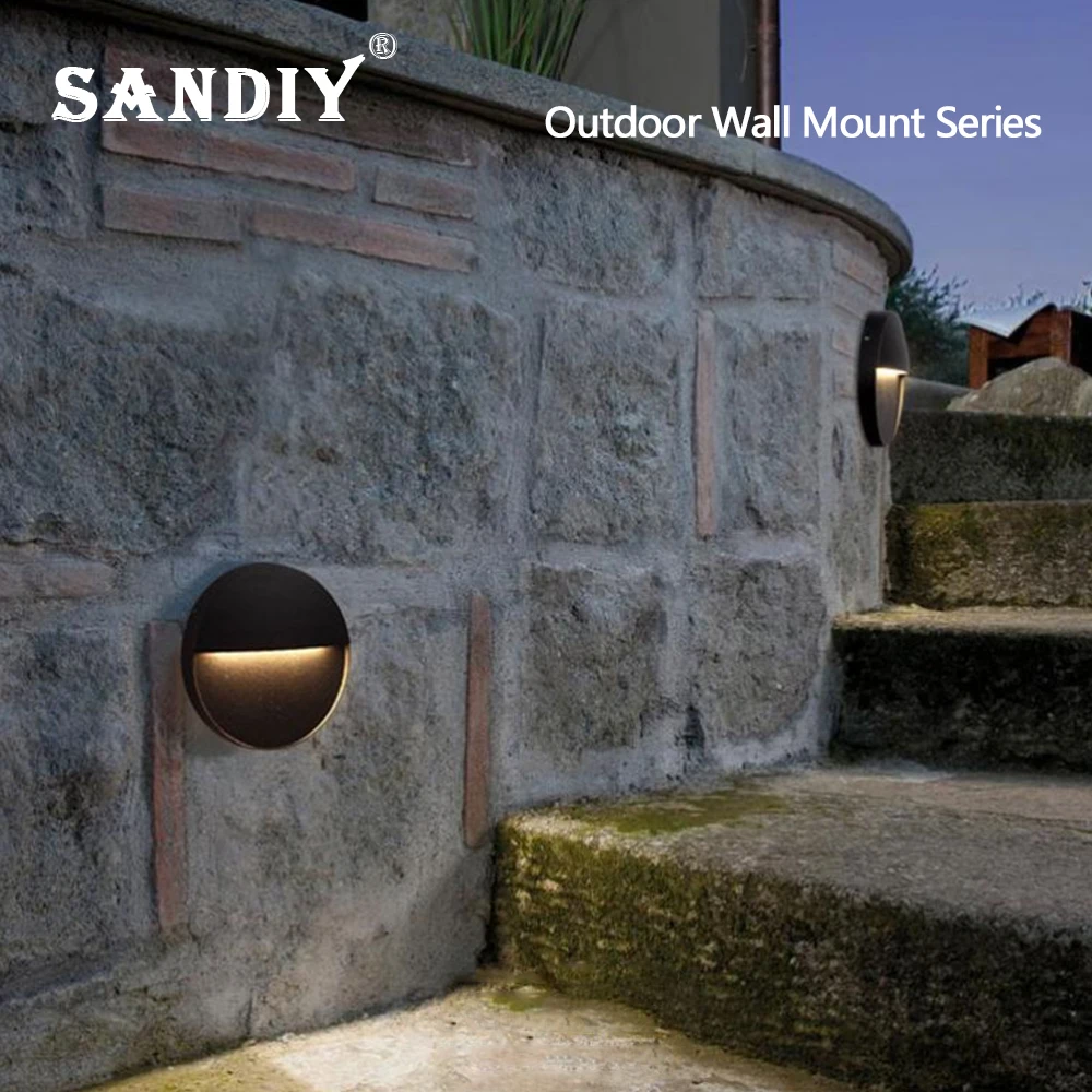 SANDIY Outdoor Wall Light Motion Sensor Sconce Lamp Waterproof Nightlight for Garden Stair Gate Porch Yard Lighting Wall Mounted