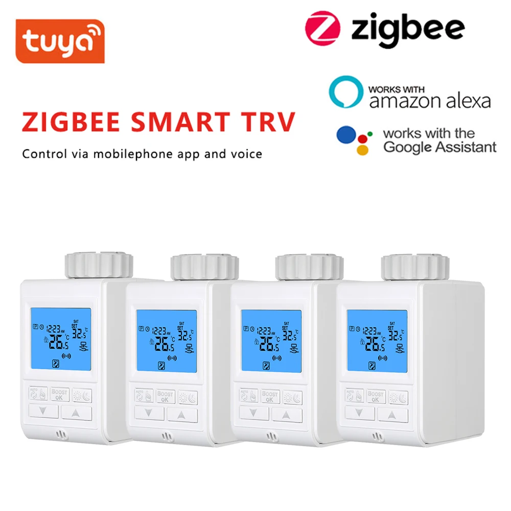 Tuya Battery Powered ZigBee Thermostatic Radiator Valve, Radiator Actuator, TRV, Programmable Temperature Controller,FOR Alexa