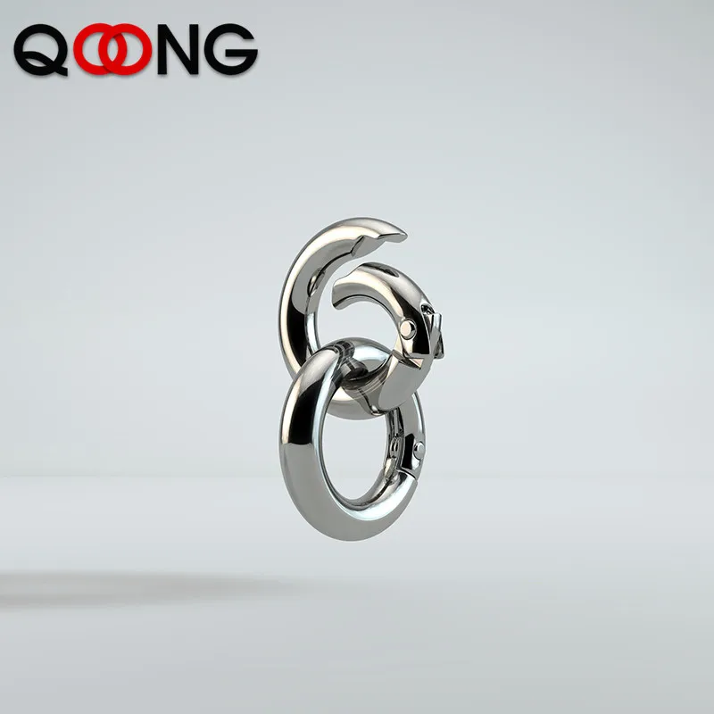 QOONG 5 PCS 18mm Ultra Small Spring Split Key Ring Multifunctional Key Chain Accessories High Quality Mini Keychain Q32