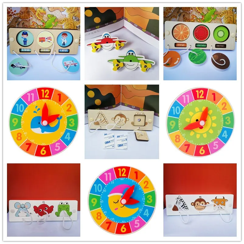 Busy Board DIY Accessories Montessori Early Education Toys Busybaord Matching Puzzle Alarm Clock Teaching Aids 2-3 Years Old