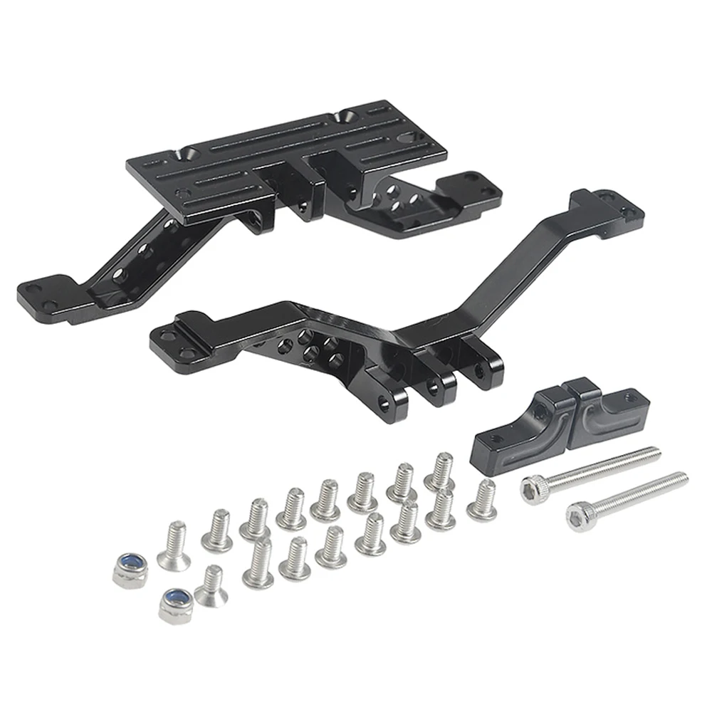 YEAHRUN Front/Rear Axle Reinforcement Black Alloy 4 Link Rod Axle Mount Set for Axial SCX10 Wrangler 90047 1/10 RC Crawler Car