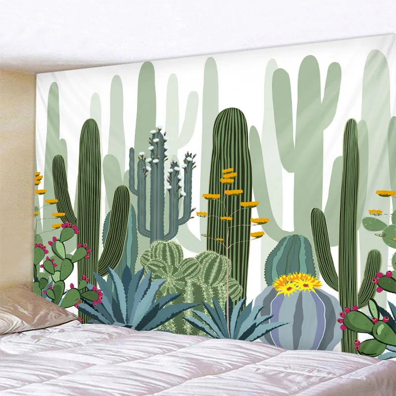 Tropical plant cactus tapestry wall hanging Nordic home fabric hanging paintings background decoration Bohemian wall decoration