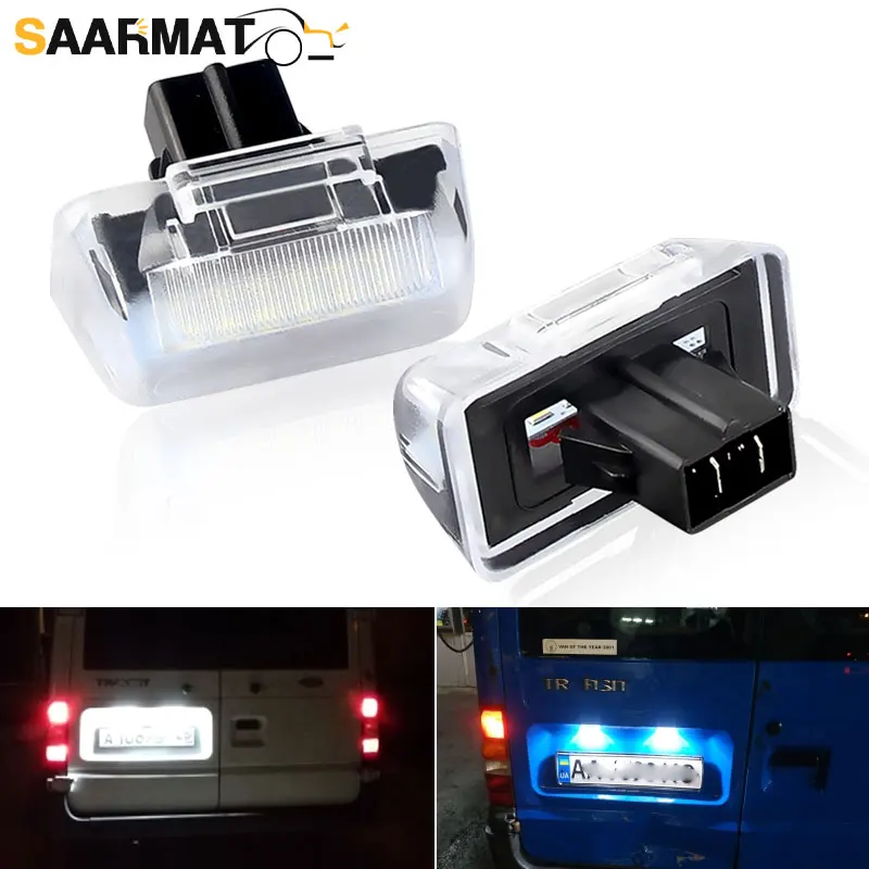 2Pcs LED License Number Plate Light for Ford Transit MK4 MK5 MK6 MK7 for Ford Transit Connect/Tourneo Connect Courier