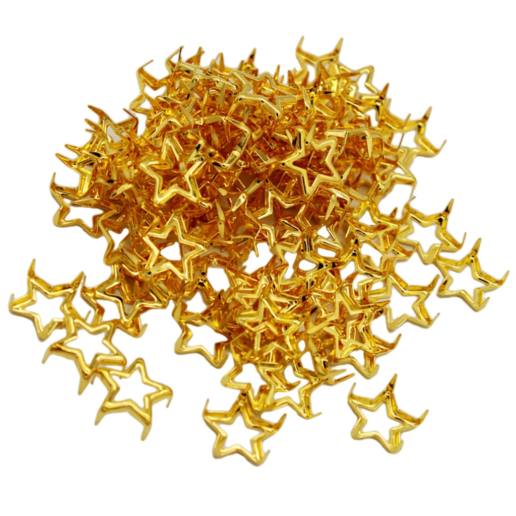 Tachuelas de estrella huecas de Metal Vintage, remache para artesanía de cuero, bolso de ropa DIY, muñeca, ropa, Jeans, zapatos, sombreros,