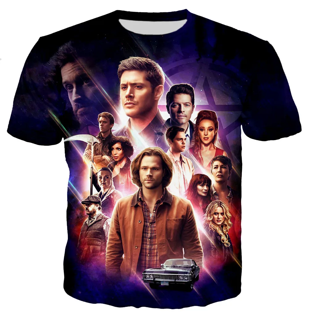 TV Series Supernatural Men/women 2021 New Fashion Cool 3D Supernatural Printed T-shirt Casual Style Hip Hop Streetwear Clothes